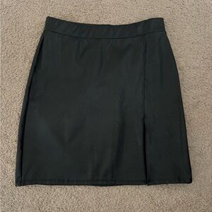 Leather skirt with slit